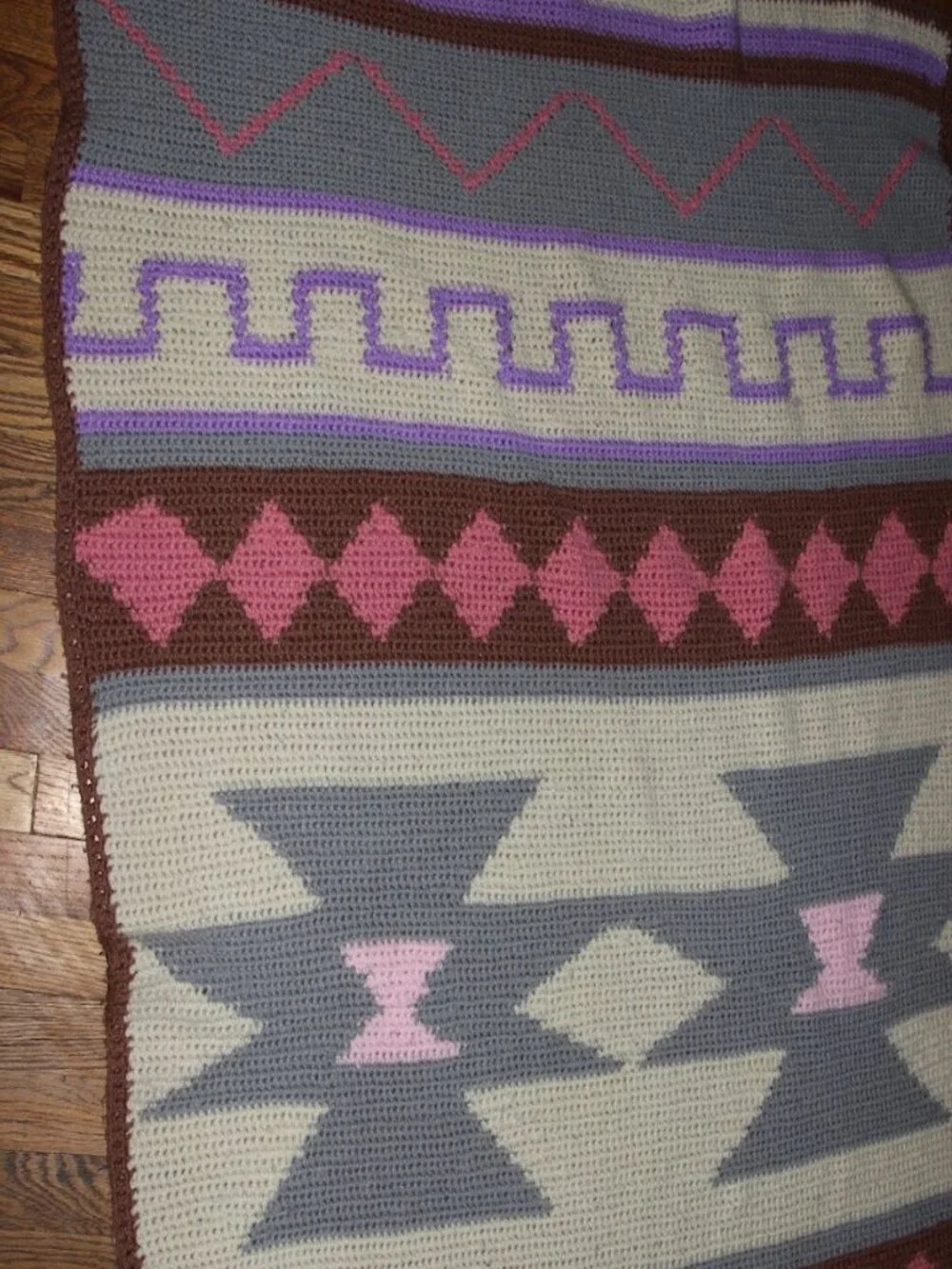 Handmade Southwestern Western Crochet Afghan Blanket 50